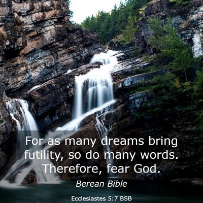 Picture 03 - Ecclesiastes 5:7 BSB - For as many dreams bring futility, so do many - Bible Verse Picture