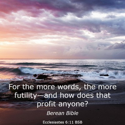 Picture 03 - Ecclesiastes 6:11 BSB - For the more words, the more futility—and how - Bible Verse Picture
