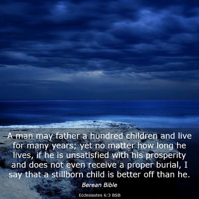 Picture 03 - Ecclesiastes 6:3 BSB - A man may father a hundred children and live for - Bible Verse Picture