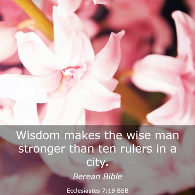Picture 03 - Ecclesiastes 7:19 BSB - Wisdom makes the wise man stronger than ten - Bible Verse Picture