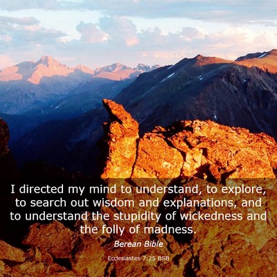 Picture 03 - Ecclesiastes 7:25 BSB - I directed my mind to understand, to explore, to - Bible Verse Picture