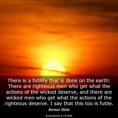 Picture 03 - Ecclesiastes 8:14 BSB - There is a futility that is done on the earth: - Bible Verse Picture