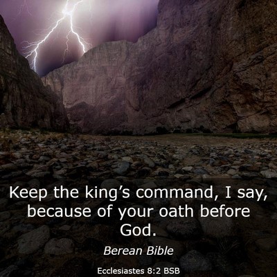 Picture 03 - Ecclesiastes 8:2 BSB - Keep the king’s command, I say, because of your - Bible Verse Picture