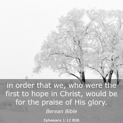 Picture 03 - Ephesians 1:12 BSB - in order that we, who were the first to hope in - Bible Verse Picture