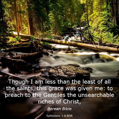 Picture 03 - Ephesians 3:8 BSB - Though I am less than the least of all the - Bible Verse Picture