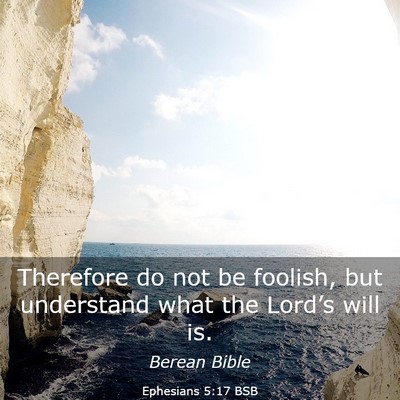 Picture 03 - Ephesians 5:17 BSB - Therefore do not be foolish, but understand what - Bible Verse Picture