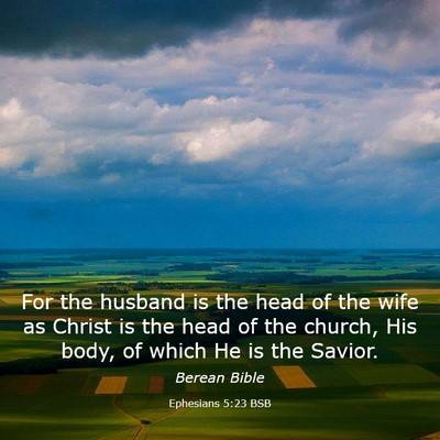 Picture 03 - Ephesians 5:23 BSB - For the husband is the head of the wife as Christ - Bible Verse Picture