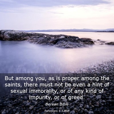 Picture 03 - Ephesians 5:3 BSB - But among you, as is proper among the saints, - Bible Verse Picture