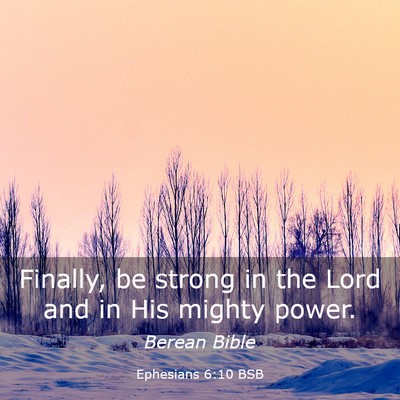 Picture 03 - Ephesians 6:10 BSB - Finally, be strong in the Lord and in His mighty - Bible Verse Picture