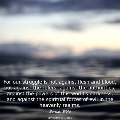 Picture 03 - Ephesians 6:12 BSB - For our struggle is not against flesh and blood, - Bible Verse Picture