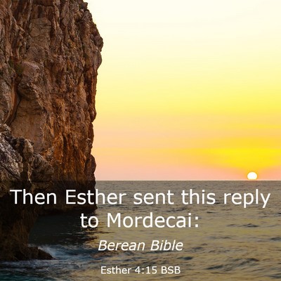 Picture 03 - Esther 4:15 BSB - Then Esther sent this reply to - Bible Verse Picture