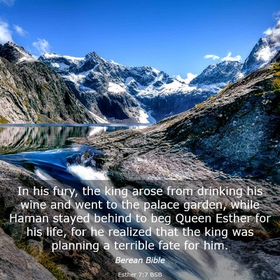 Picture 03 - Esther 7:7 BSB - In his fury, the king arose from drinking his - Bible Verse Picture
