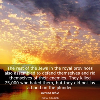 Picture 03 - Esther 9:16 BSB - The rest of the Jews in the royal provinces also - Bible Verse Picture