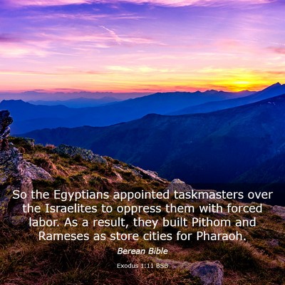 Picture 03 - Exodus 1:11 BSB - So the Egyptians appointed taskmasters over the - Bible Verse Picture