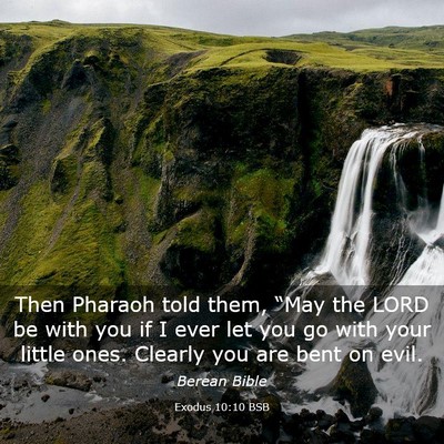 Picture 03 - Exodus 10:10 BSB - Then Pharaoh told them, “May the LORD be with - Bible Verse Picture