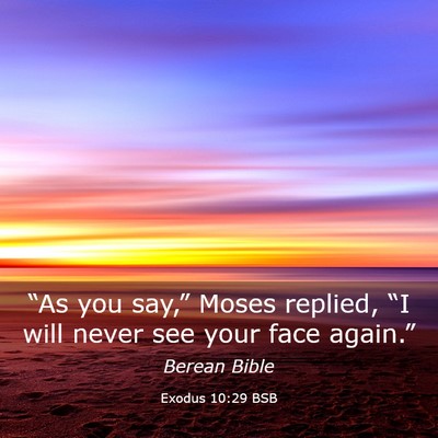 Picture 03 - Exodus 10:29 BSB - “As you say,” Moses replied, “I will never - Bible Verse Picture