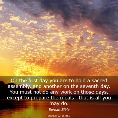 Picture 03 - Exodus 12:16 BSB - On the first day you are to hold a sacred - Bible Verse Picture