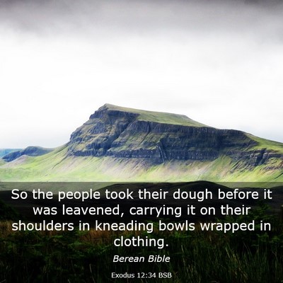 Picture 03 - Exodus 12:34 BSB - So the people took their dough before it was - Bible Verse Picture