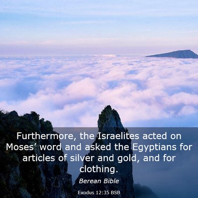 Picture 03 - Exodus 12:35 BSB - Furthermore, the Israelites acted on Moses’ - Bible Verse Picture