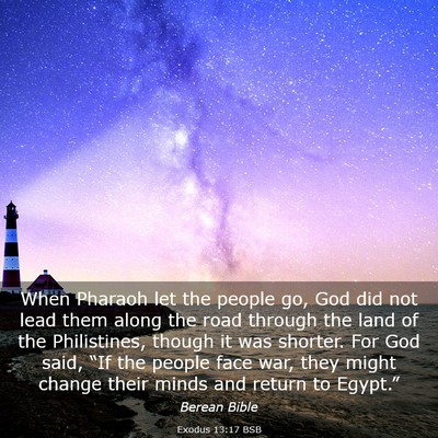 Picture 03 - Exodus 13:17 BSB - When Pharaoh let the people go, God did not lead - Bible Verse Picture