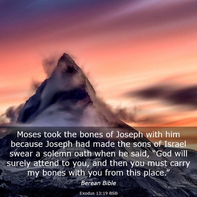 Picture 03 - Exodus 13:19 BSB - Moses took the bones of Joseph with him because - Bible Verse Picture