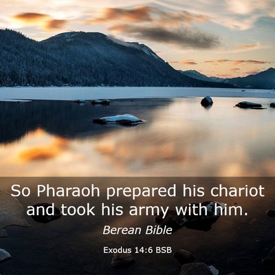 Picture 03 - Exodus 14:6 BSB - So Pharaoh prepared his chariot and took his army - Bible Verse Picture