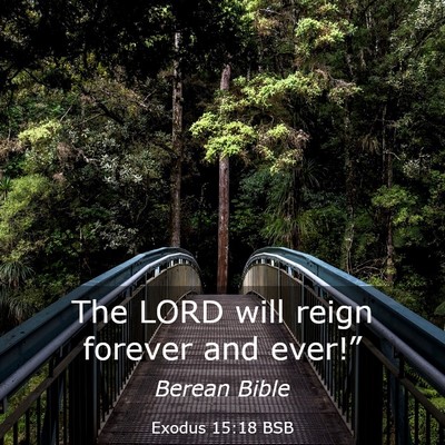 Picture 03 - Exodus 15:18 BSB - The LORD will reign forever and - Bible Verse Picture