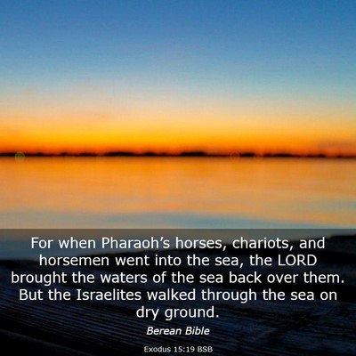 Picture 03 - Exodus 15:19 BSB - For when Pharaoh’s horses, chariots, and - Bible Verse Picture