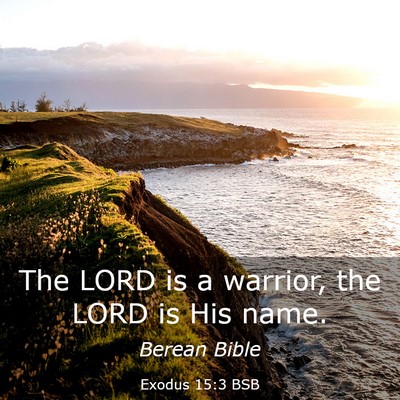 Picture 03 - Exodus 15:3 BSB - The LORD is a warrior, the LORD is His - Bible Verse Picture