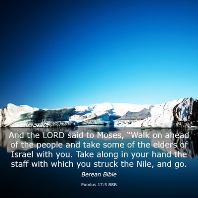 Picture 03 - Exodus 17:5 BSB - And the LORD said to Moses, “Walk on ahead of - Bible Verse Picture
