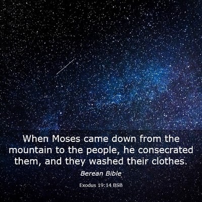 Picture 03 - Exodus 19:14 BSB - When Moses came down from the mountain to the - Bible Verse Picture