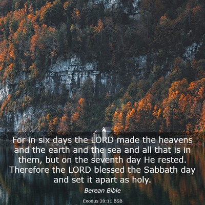 Picture 03 - Exodus 20:11 BSB - For in six days the LORD made the heavens and the - Bible Verse Picture