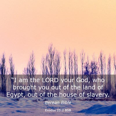 Picture 03 - Exodus 20:2 BSB - “I am the LORD your God, who brought you out of - Bible Verse Picture