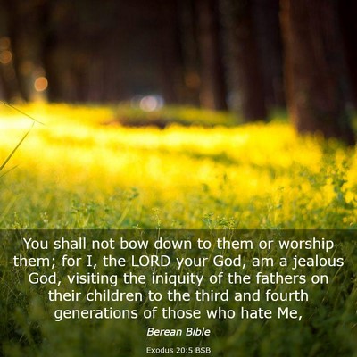 Picture 03 - Exodus 20:5 BSB - You shall not bow down to them or worship them; - Bible Verse Picture