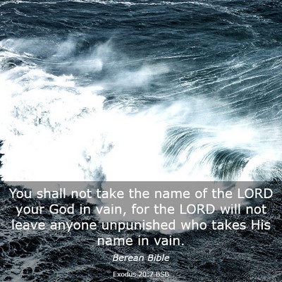 Picture 03 - Exodus 20:7 BSB - You shall not take the name of the LORD your God - Bible Verse Picture
