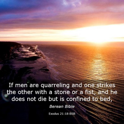 Picture 03 - Exodus 21:18 BSB - If men are quarreling and one strikes the other - Bible Verse Picture