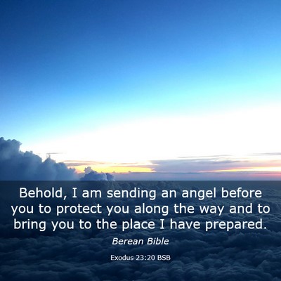 Picture 03 - Exodus 23:20 BSB - Behold, I am sending an angel before you to - Bible Verse Picture