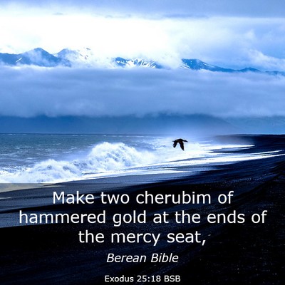 Picture 03 - Exodus 25:18 BSB - Make two cherubim of hammered gold at the ends of - Bible Verse Picture