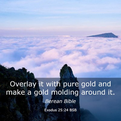 Picture 03 - Exodus 25:24 BSB - Overlay it with pure gold and make a gold molding - Bible Verse Picture