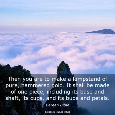 Picture 03 - Exodus 25:31 BSB - Then you are to make a lampstand of pure, - Bible Verse Picture