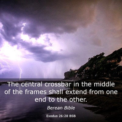 Picture 03 - Exodus 26:28 BSB - The central crossbar in the middle of the frames - Bible Verse Picture