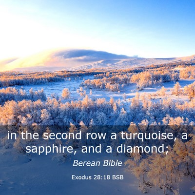 Picture 03 - Exodus 28:18 BSB - in the second row a turquoise, a sapphire, and a - Bible Verse Picture