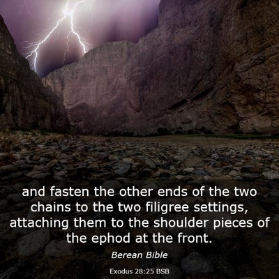 Picture 03 - Exodus 28:25 BSB - and fasten the other ends of the two chains to - Bible Verse Picture