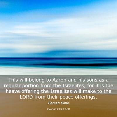 Picture 03 - Exodus 29:28 BSB - This will belong to Aaron and his sons as a - Bible Verse Picture