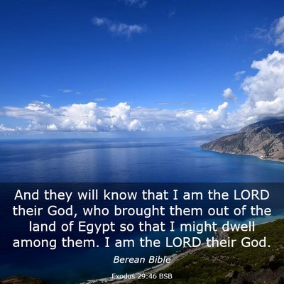 Picture 03 - Exodus 29:46 BSB - And they will know that I am the LORD their God, - Bible Verse Picture