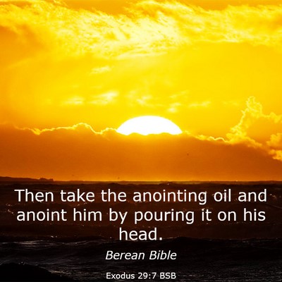 Picture 03 - Exodus 29:7 BSB - Then take the anointing oil and anoint him by - Bible Verse Picture