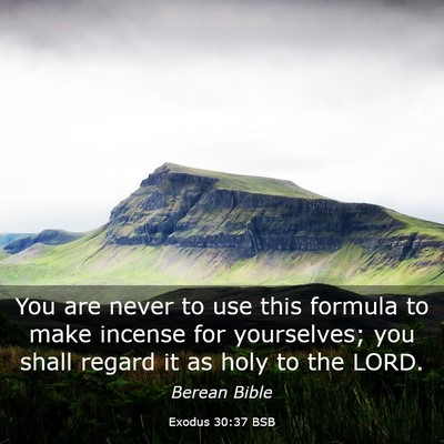 Picture 03 - Exodus 30:37 BSB - You are never to use this formula to make incense - Bible Verse Picture