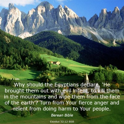 Picture 03 - Exodus 32:12 BSB - Why should the Egyptians declare, ‘He brought - Bible Verse Picture
