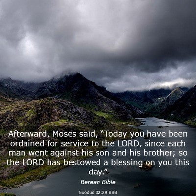 Picture 03 - Exodus 32:29 BSB - Afterward, Moses said, “Today you have been - Bible Verse Picture