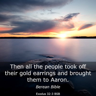 Picture 03 - Exodus 32:3 BSB - Then all the people took off their gold earrings - Bible Verse Picture